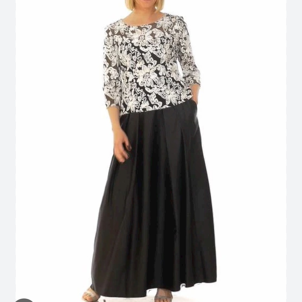 Alex Evenings Plus Size Satin Inverted Pleat Ball Gown Skirt - Picture 5 of 16